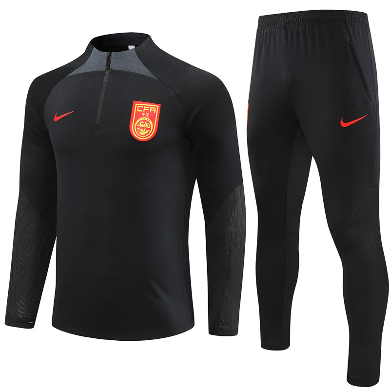 China 23-24 Kids Long Sleeve Training Set Black